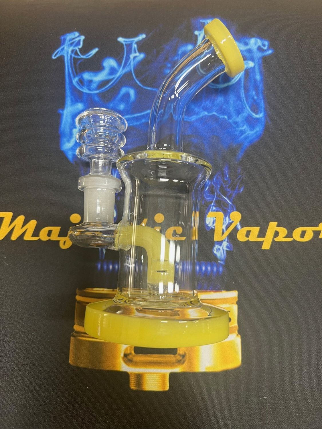 Babu 6&quot; Bent Neck Waterpipe Flat Base W/ Tubular Perc