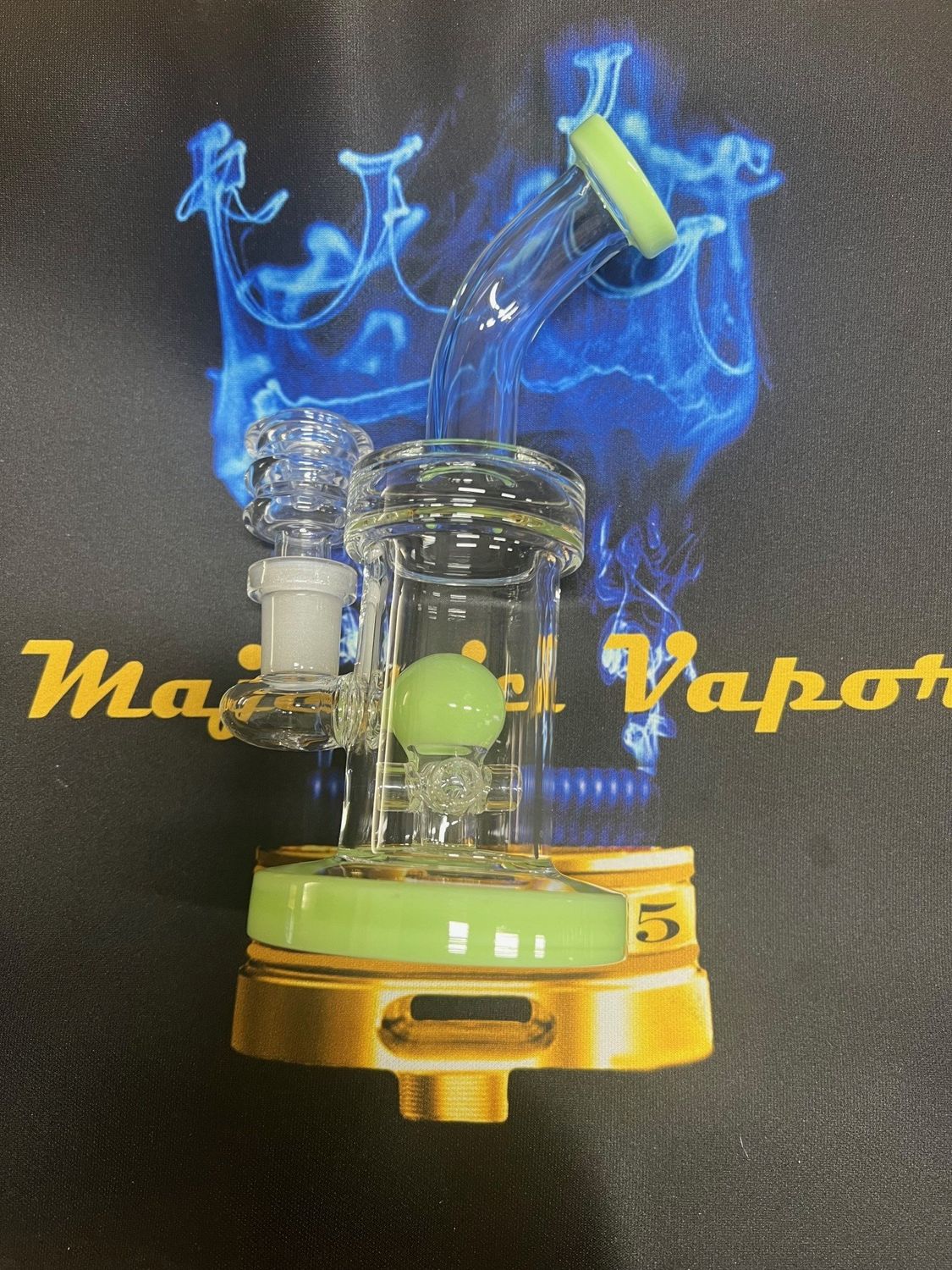 Babu 6&quot; Bent Neck Waterpipe Flat Base W/ Ball Perc