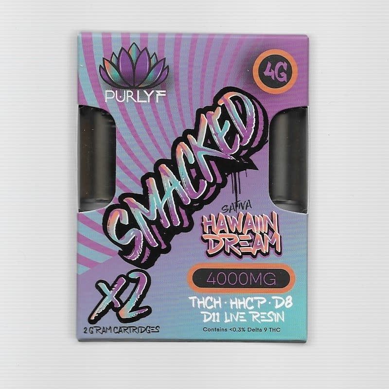 Purlyf Smacked 2x2g Cart THCH HHCP D8 D11 Live Resin Hawaiian Dream