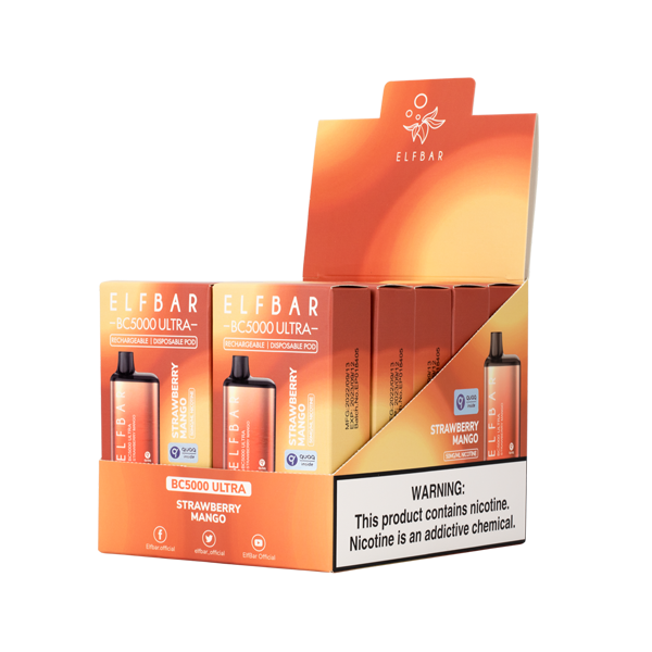 Elfbar 5000 Ultra -Strawberry Mango Box