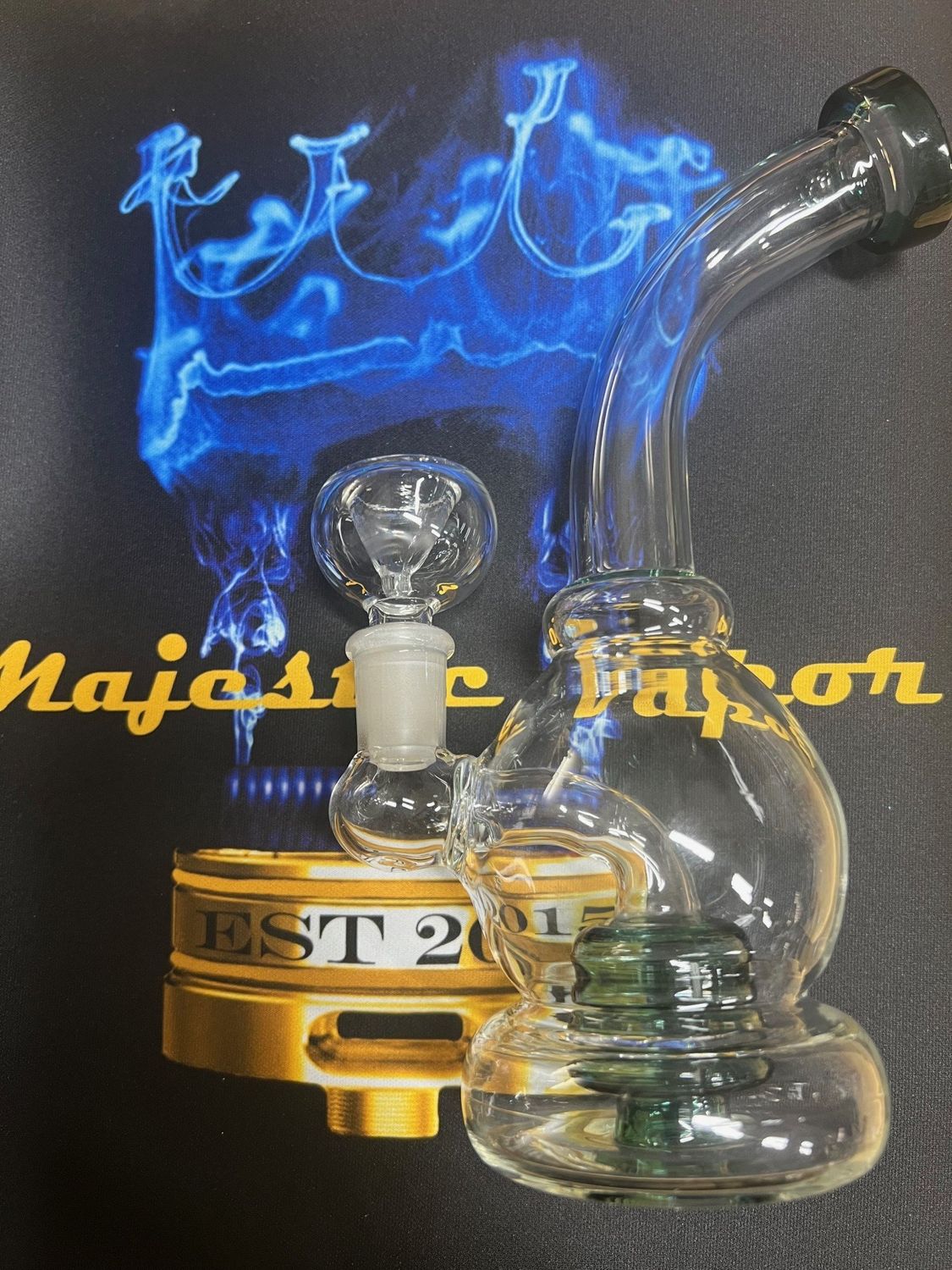 Babu 8&quot; Bent Neck Bubble Base W/ Bubble Perc