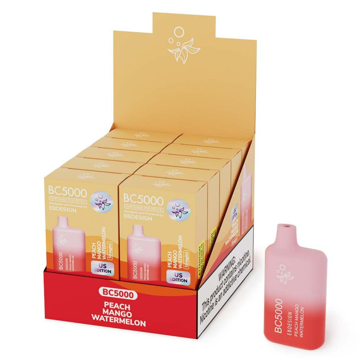 EB Designs BC5000 Peach Mango Watermelon 5% Box