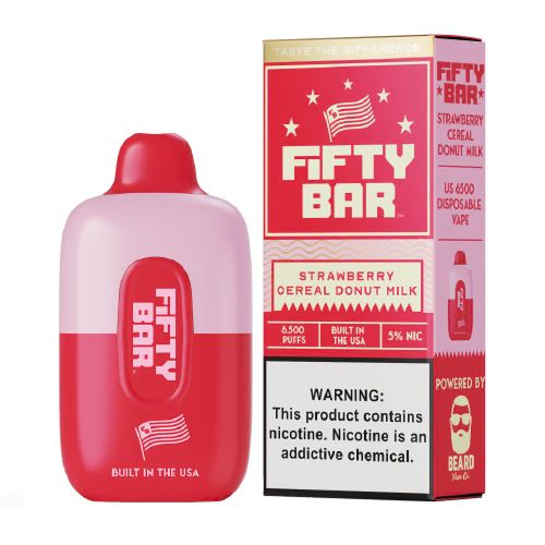 Fifty Bar 6500 - Strawberry Cereal Donut Milk