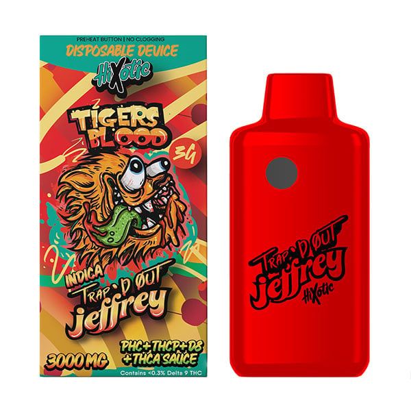 HiXotic Trap’d Out 3g Tiger Blood Disposable PHC+THCP+D8+D9+THCu+THCA Sauce Box