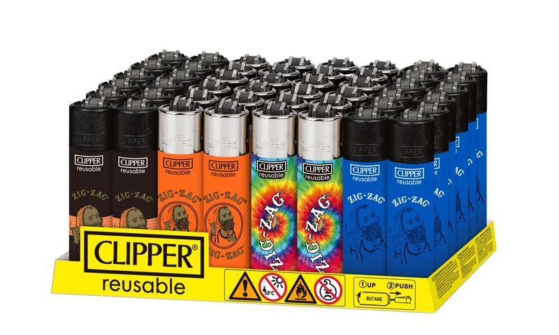 Clipper Classic Large Lighter - Zig-Zag Box 48ct