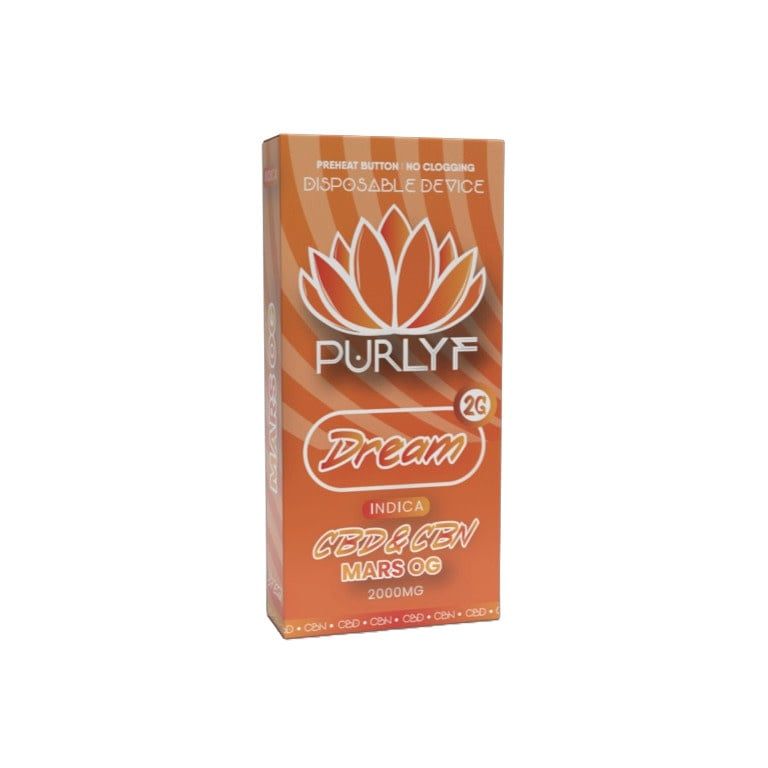 Purlyf Dream Mars OG 2g CBD+CBN Disposable 10pk Box