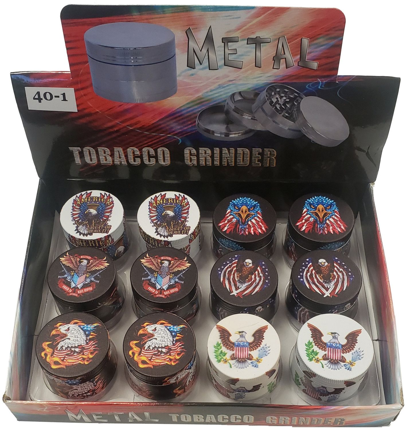 Metal Grinders - American Eagle White Base 4 part 12pk box