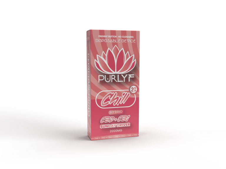 Purlyf Chill Sunday Driver 2g CBD+CBG Disposable 10pk Box
