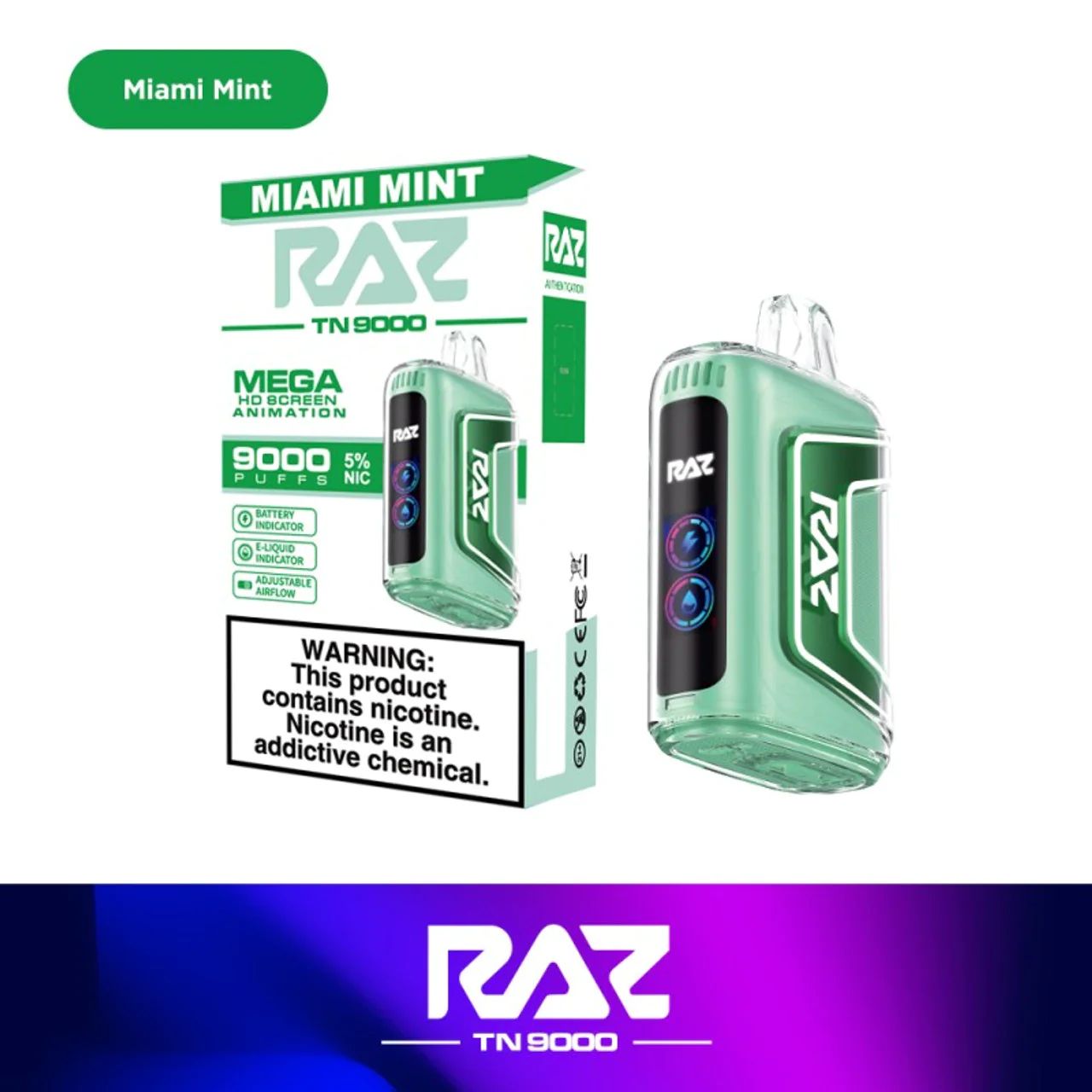 RAZ TN9000 Miami Mint Box 5Pk