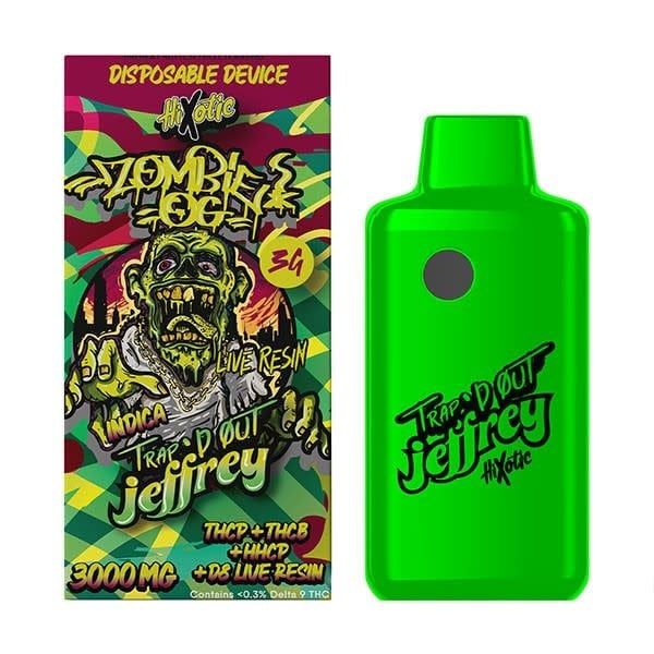 HiXotic Trap’d Out 3g Zombie OG Disposable PHC+THCP+D8+D9+THCu+THCA Sauce Box