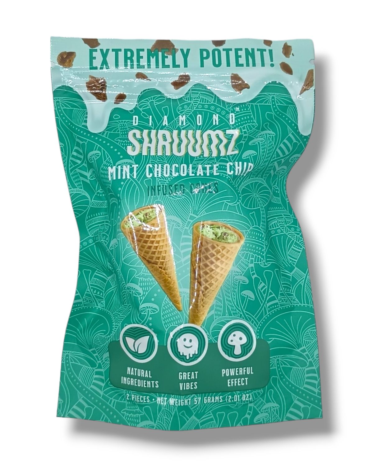 Diamond Shruumz Infused Cones Mint Chocolate Chip 5pk Box