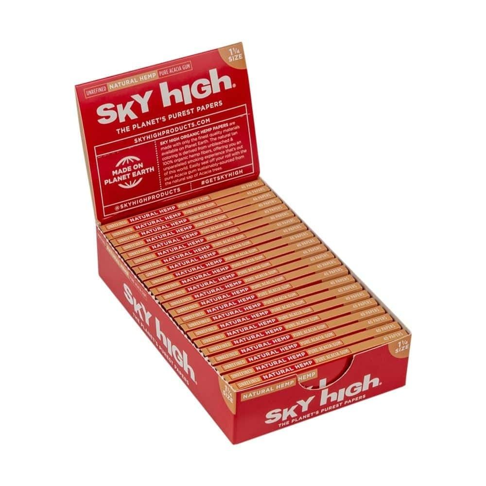 Sky High Natural Hemp Rolling Papers - 1 1/4&quot; box 25ct