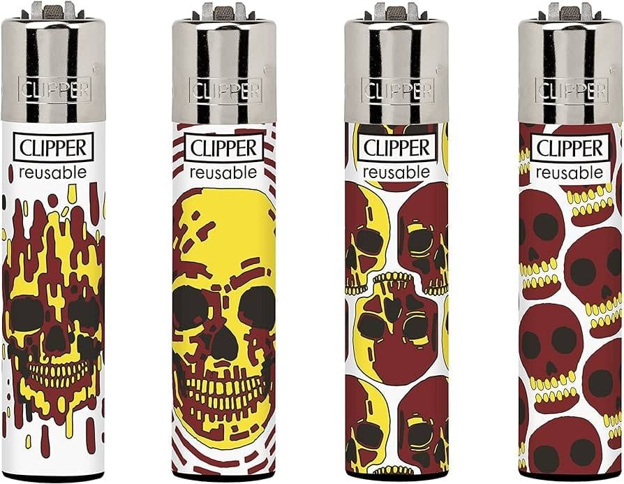 Clipper Classic Large Lighter - Printed - Skulls Fire