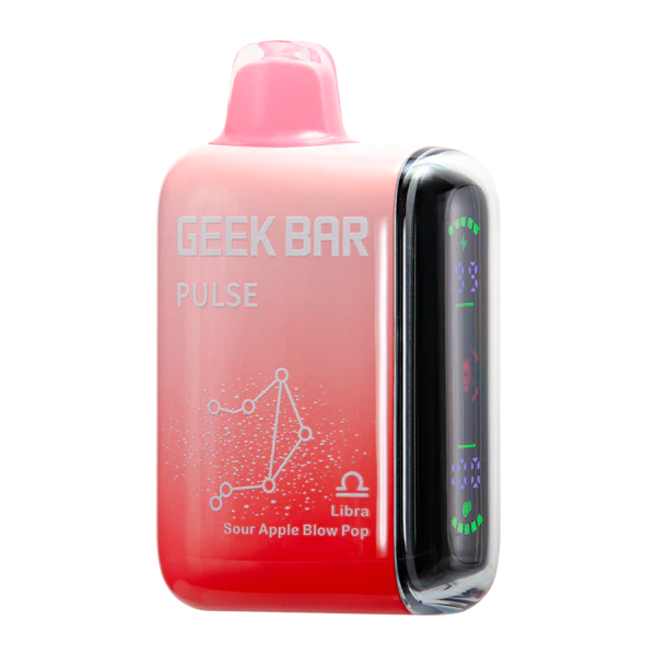 Geek Bar Pulse 10000 Puffs-Sour Apple Blow Pop-5pk Box (Libra)