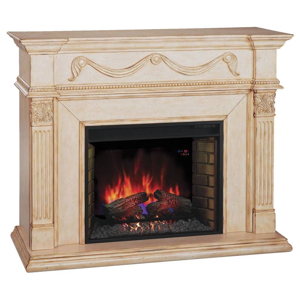Grossamer White Antique Fireplace