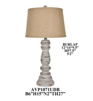Distressed Brown and Cream Lamp