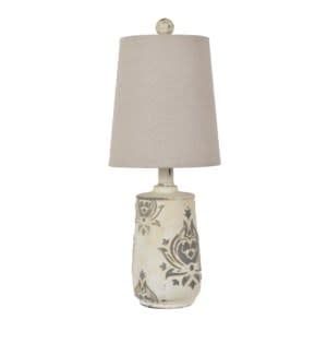 French Damask Accent Lamp
