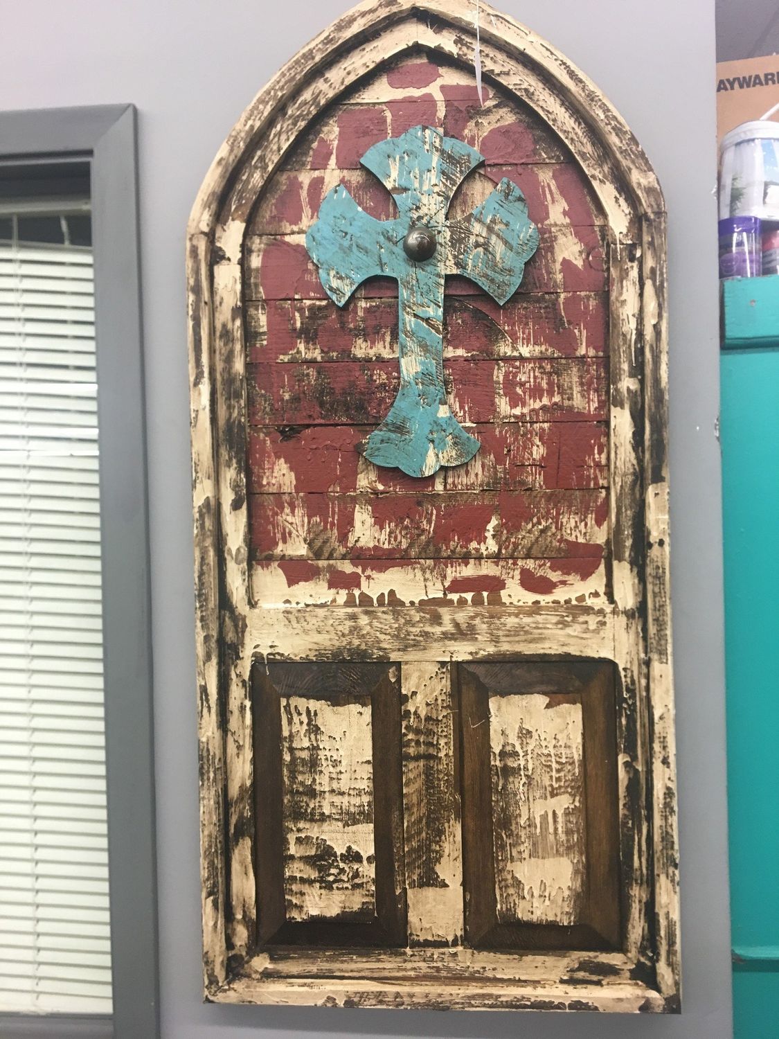 Wood Door With Cross