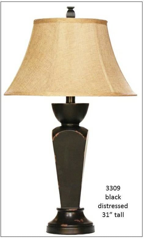 3309 Black Distressed Table Lamp