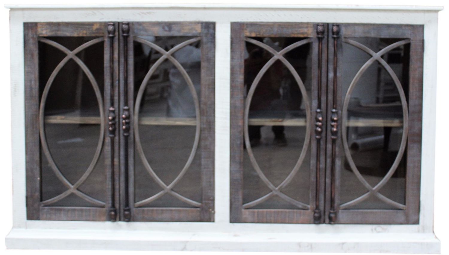 Fish Door Console w/glass (Nero White)