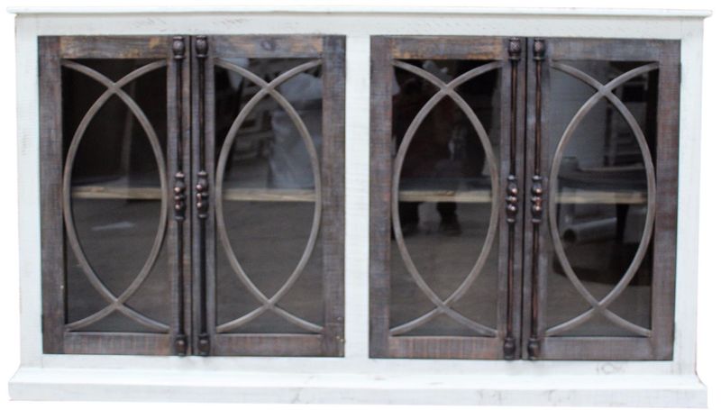Fish Door Console w/glass (Nero White)