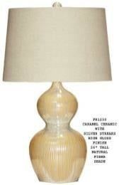 Caramel Ceramic/Silver Streaks Lamp