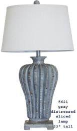 Gray Distressed Sliced Designed Lamp