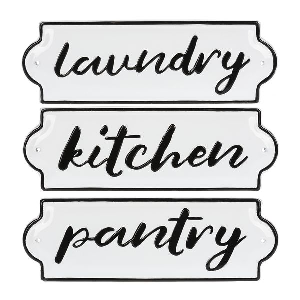 Black &amp; White &quot;Kitchen&quot; &quot;Pantry&quot; and &quot;Laundry&quot; Decor