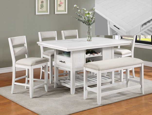 Wendy Counter Height Table w/Bench - Crown Mark