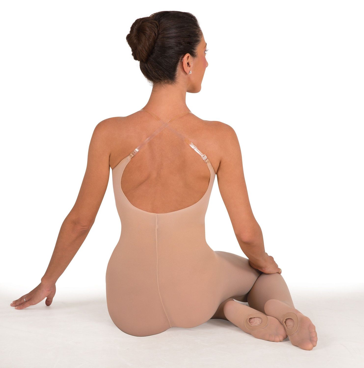 Body Wrappers A91 TotalSTRETCH Convertible Foot Camisole Body Tights, Suntan, Small/Medium
