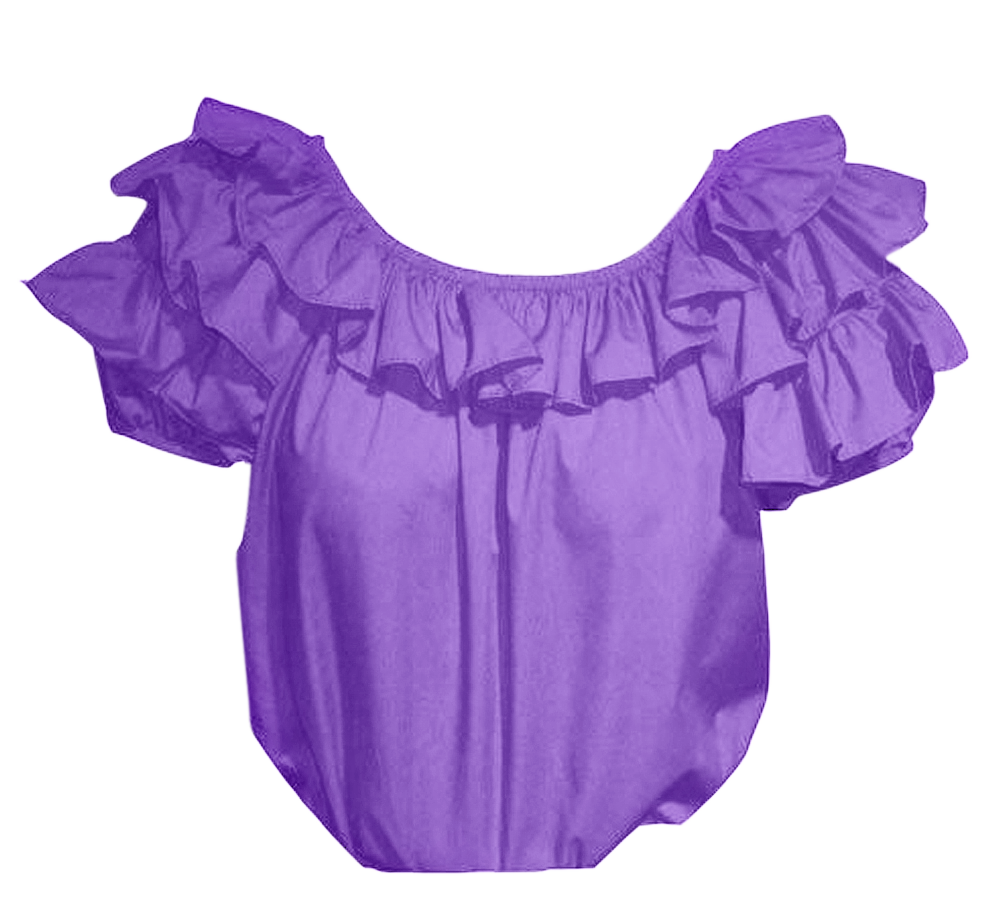 Single Ruffle Western Square Dance Blouse Lilac