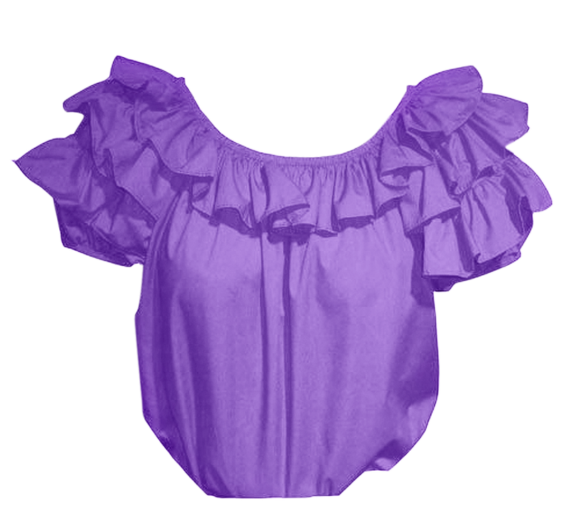 Single Ruffle Western Square Dance Blouse Lilac