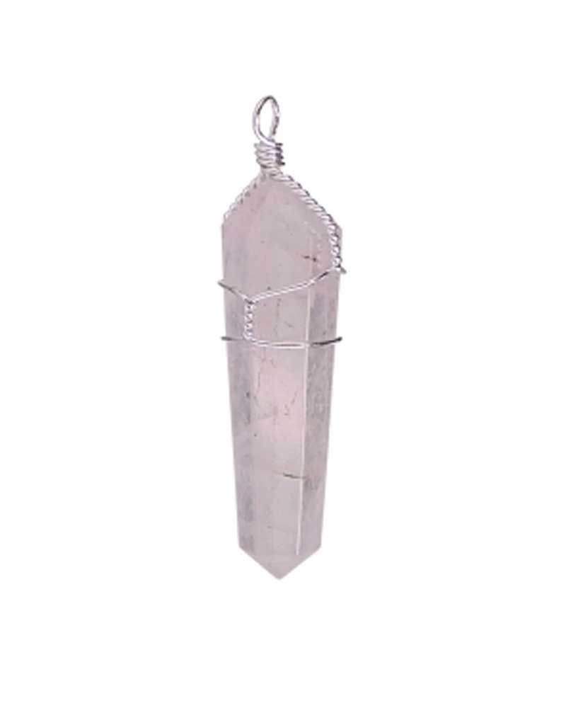 Rose Quartz Wrapped Point Pendant