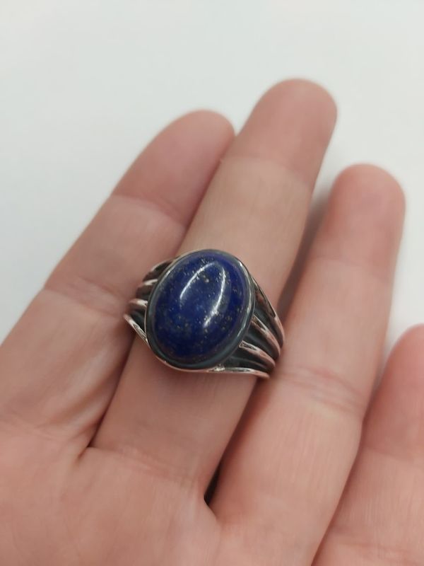 Lapis Lazuli Men&#39;s Ring B - Size 12 Sterling Silver