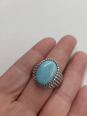 Larimar Men&#39;s Ring - Size 12 Sterling Silver