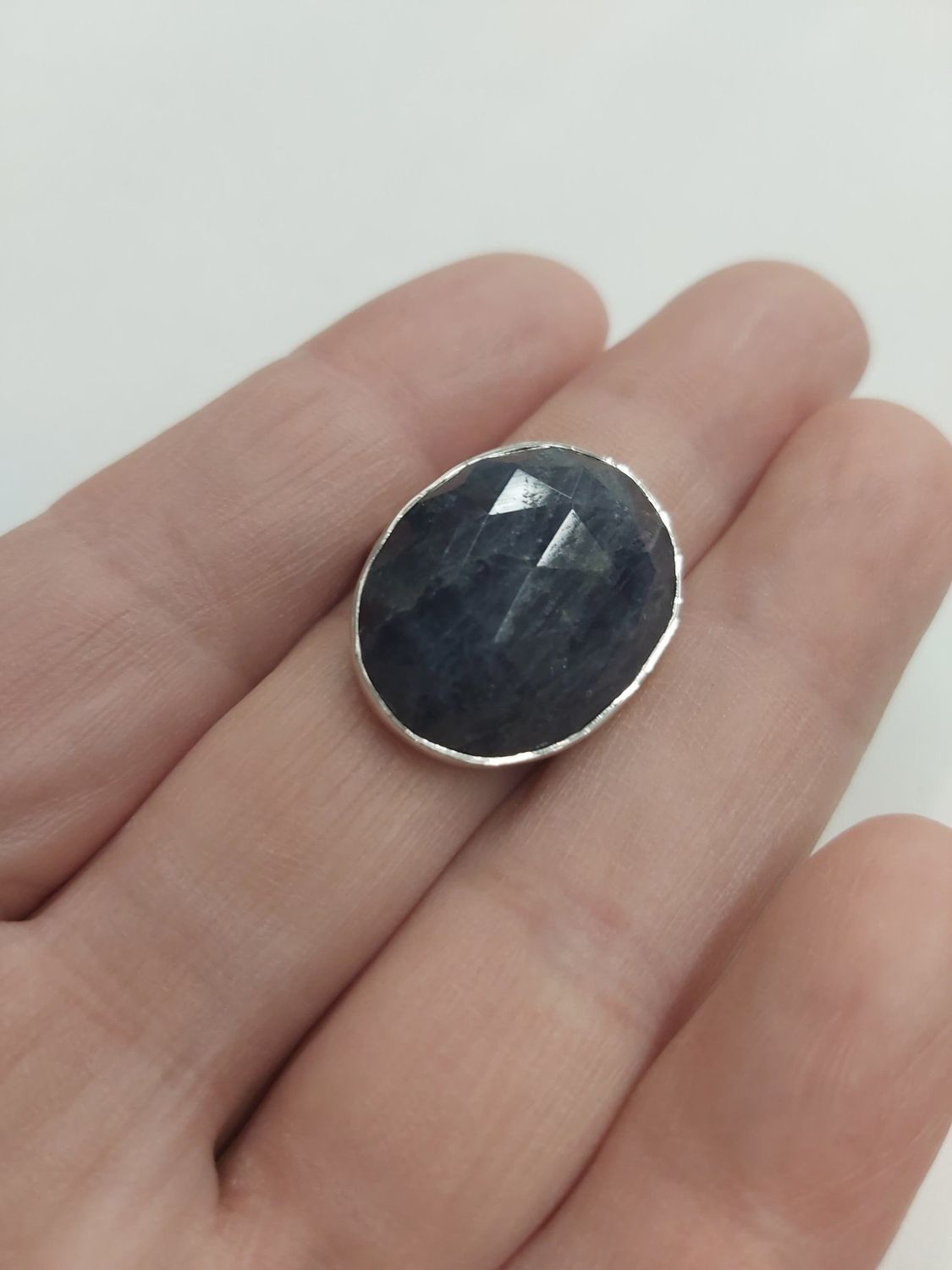 Sapphire Ring - Size 8 Sterling Silver