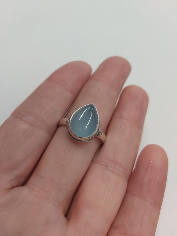 Chalcedony Ring B - Size 9 Sterling Silver