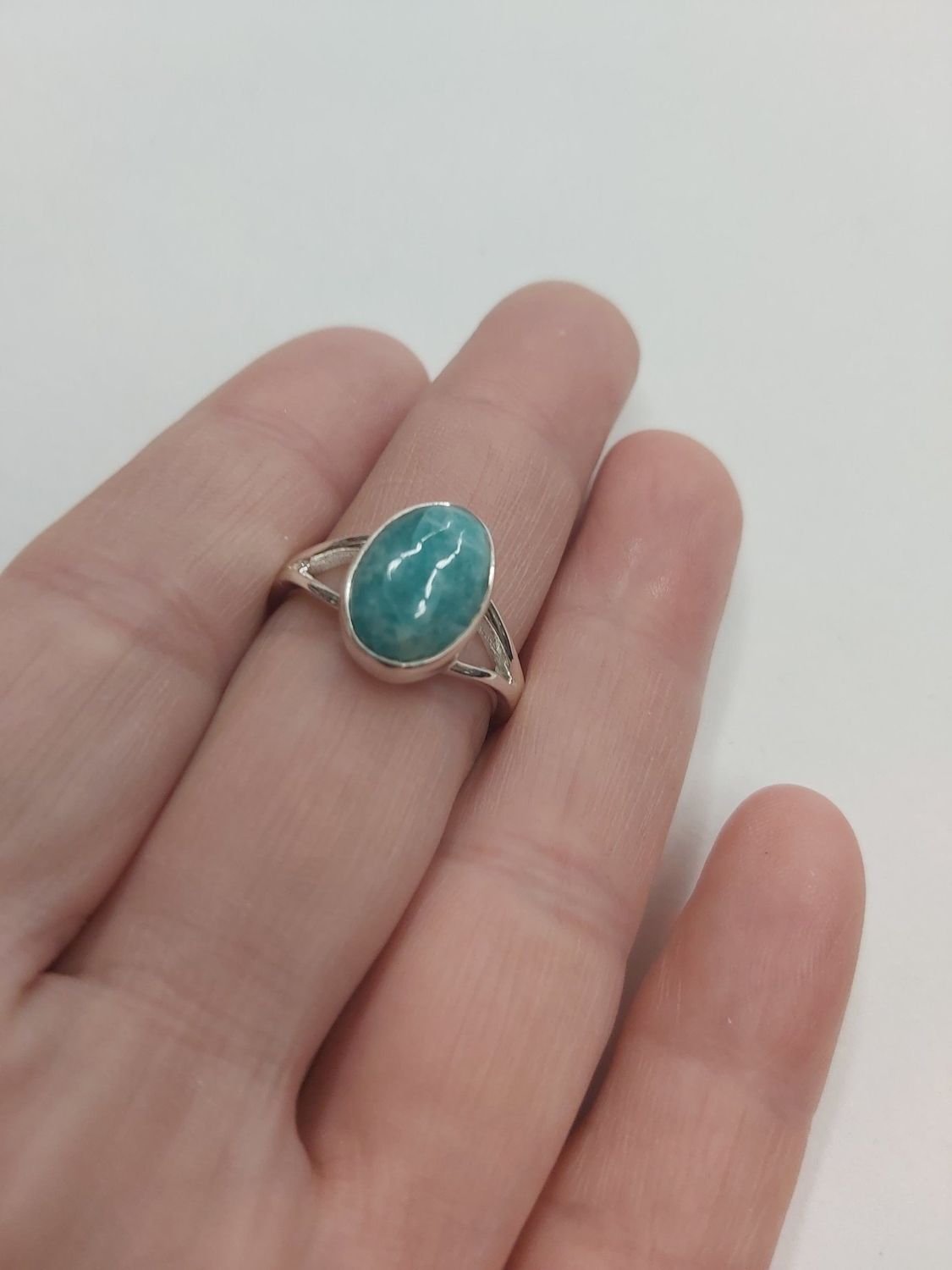 Amazonite Ring C - Size 8 Sterling Silver