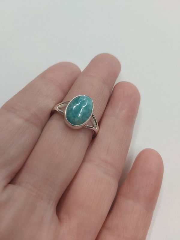 Amazonite Ring C - Size 8 Sterling Silver