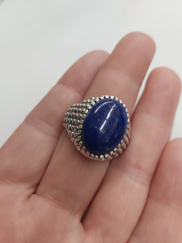 Lapis Lazuli Men&#39;s Ring - Size 12 Sterling Silver