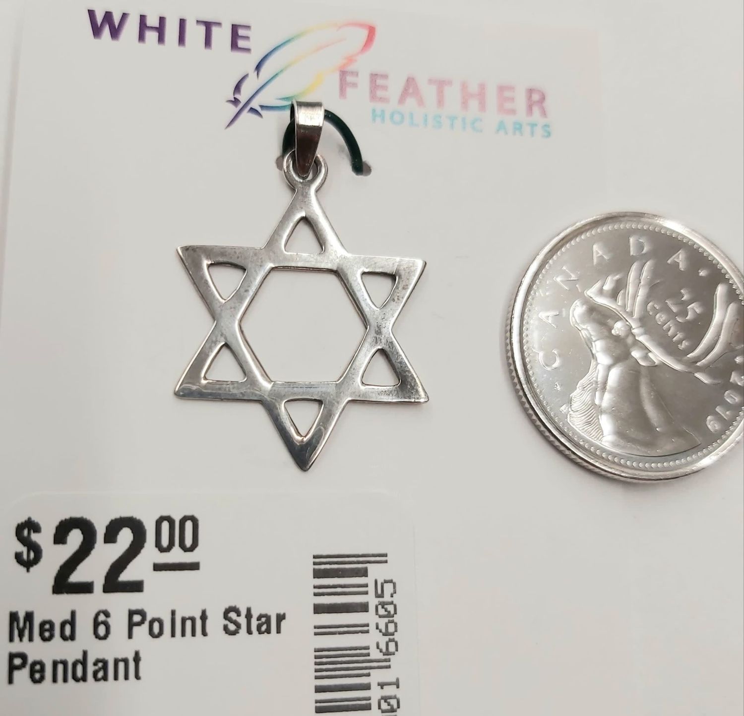 Med 6 Point Star Pendant Sterling Silver