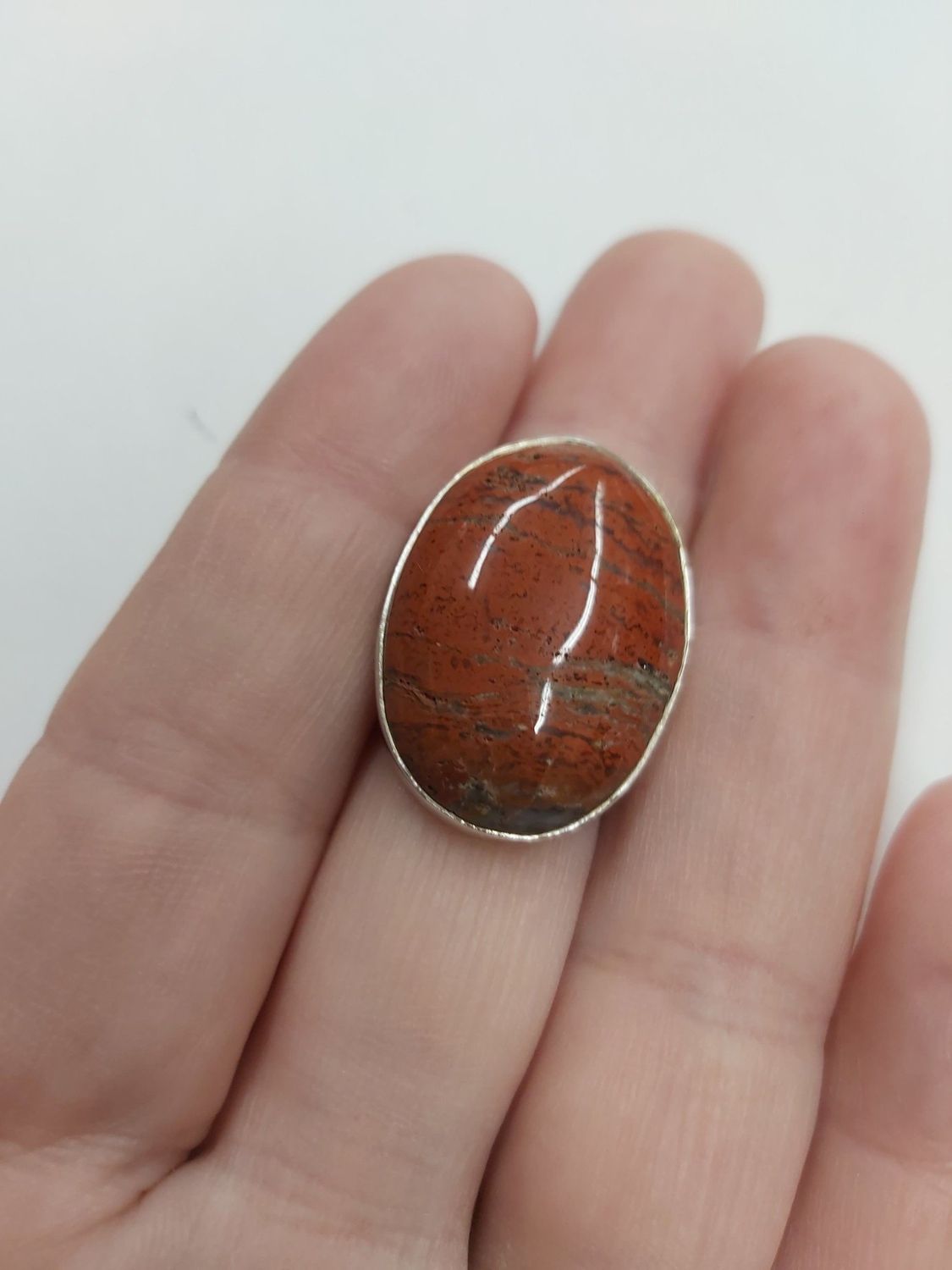 Snake Skin Jasper Ring - Size 6 Sterling Silver