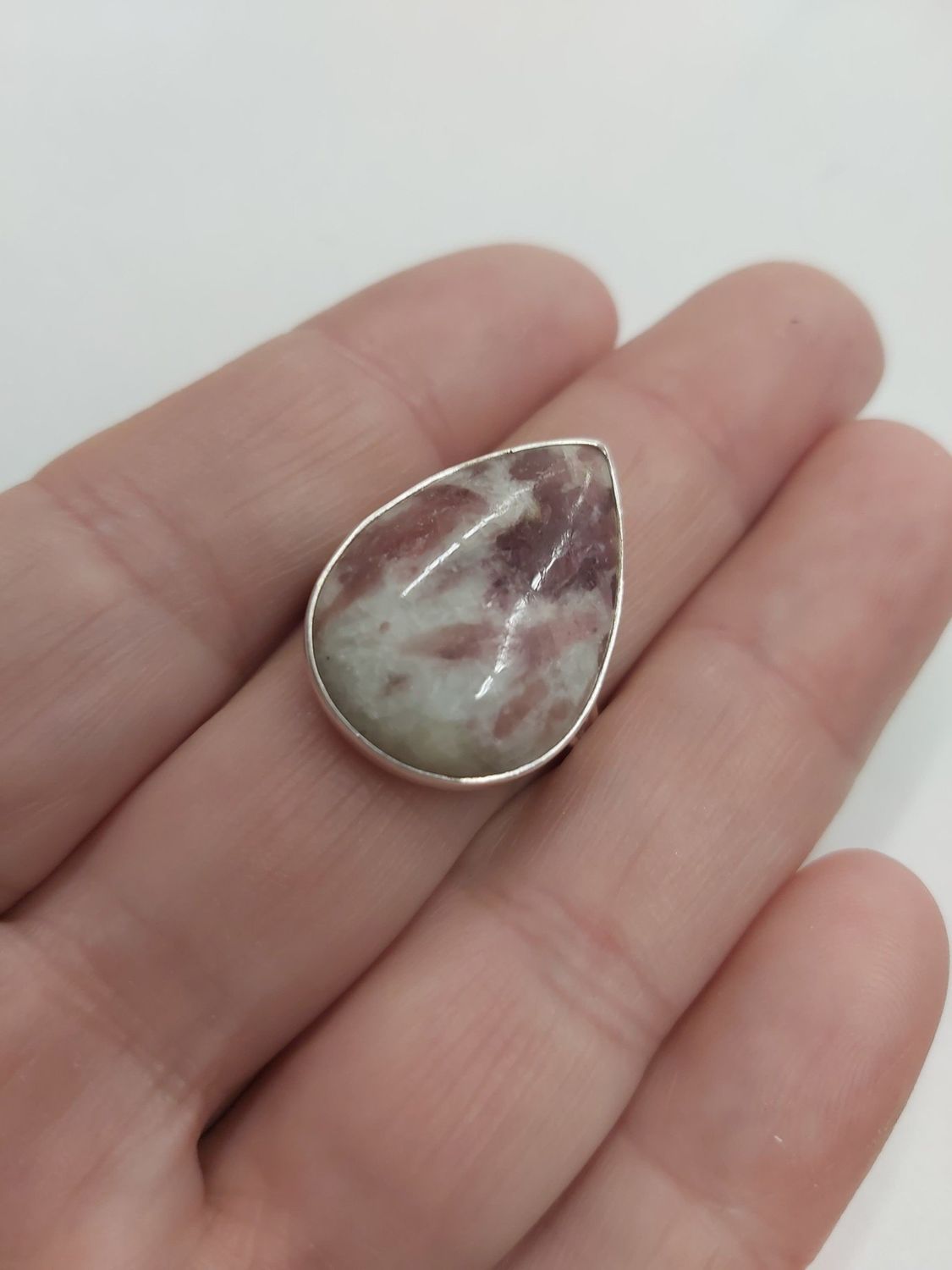 Pink Tourmaline Ring - Size 9 Sterling Silver