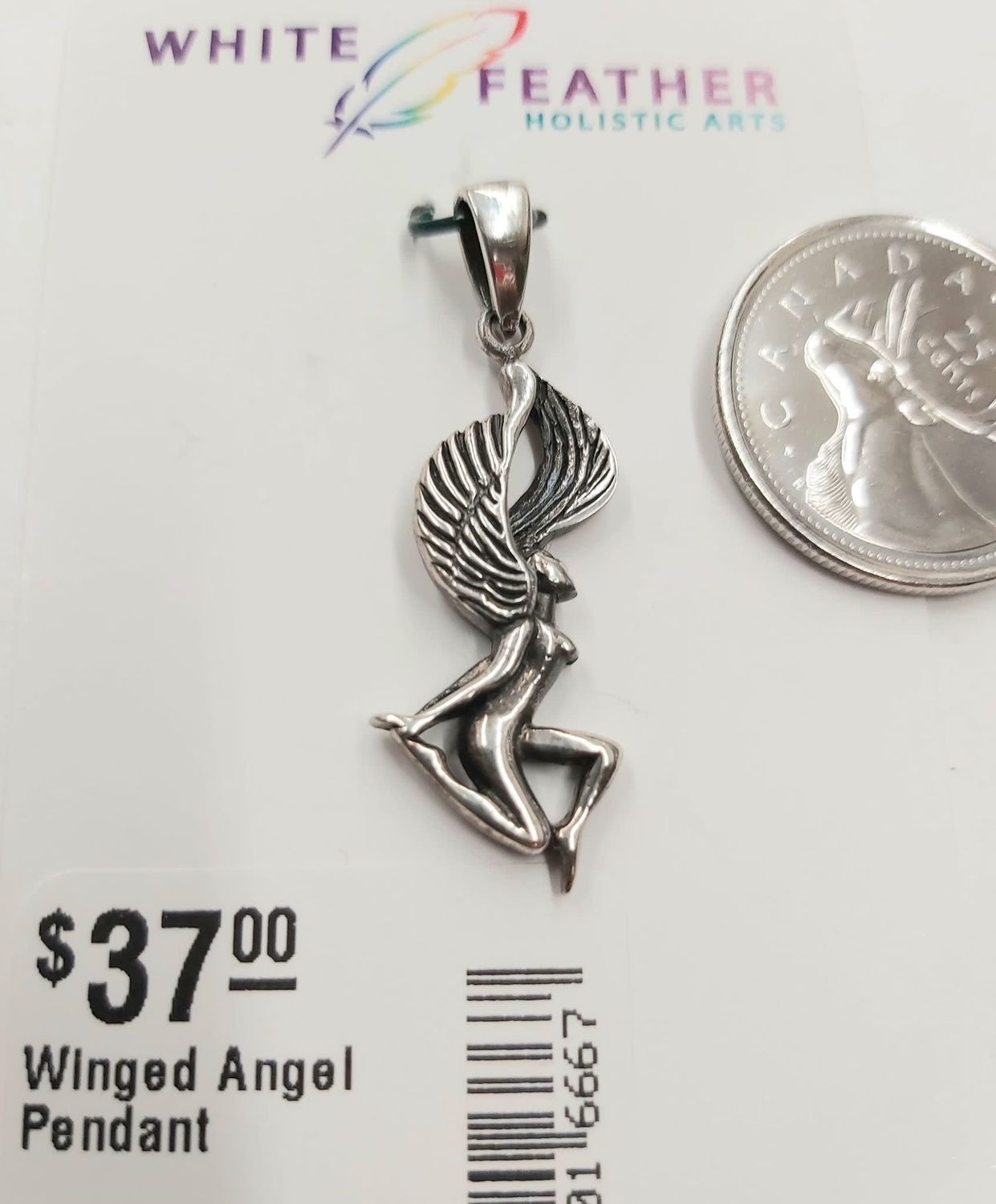 Winged Angel Pendant Sterling Silver