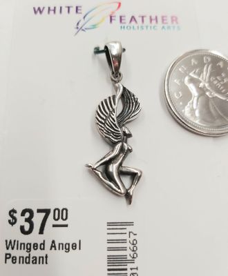 Winged Angel Pendant Sterling Silver