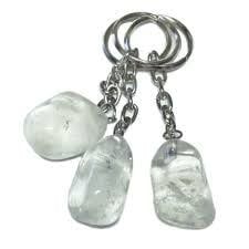 Tumbled Stone Keychains - Clear Quartz