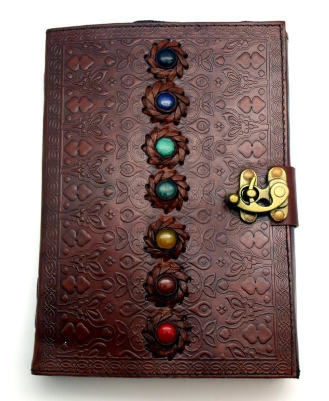 7 Chakra Stone 7&quot;x10&quot; Leather - Journal