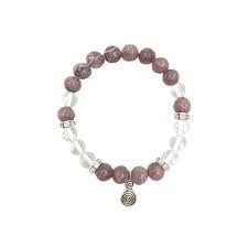 Lepidolite &amp; Quartz with Spiral - Bracelet