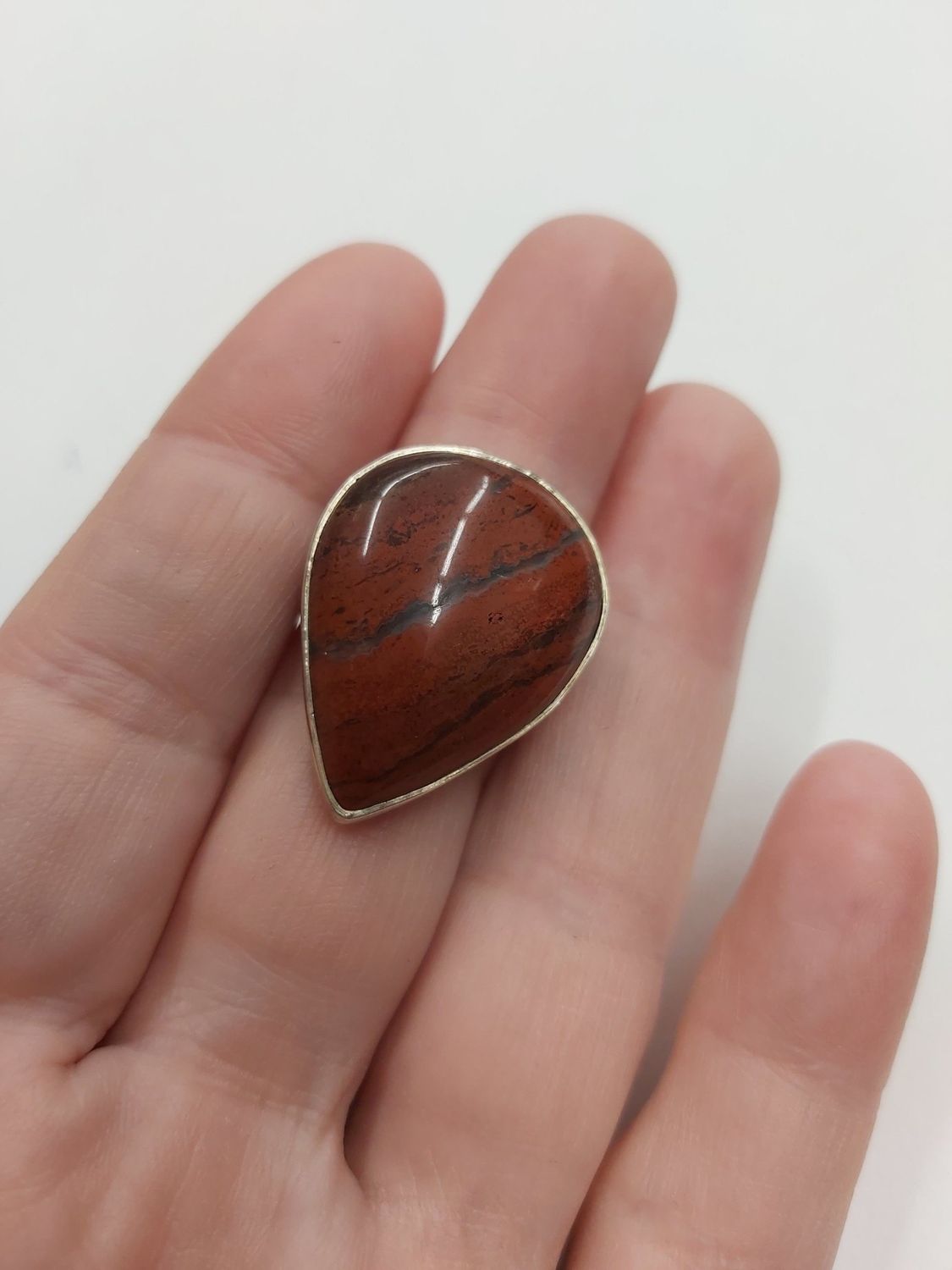 Snake Skin Jasper Ring - Size 7 Sterling Silver