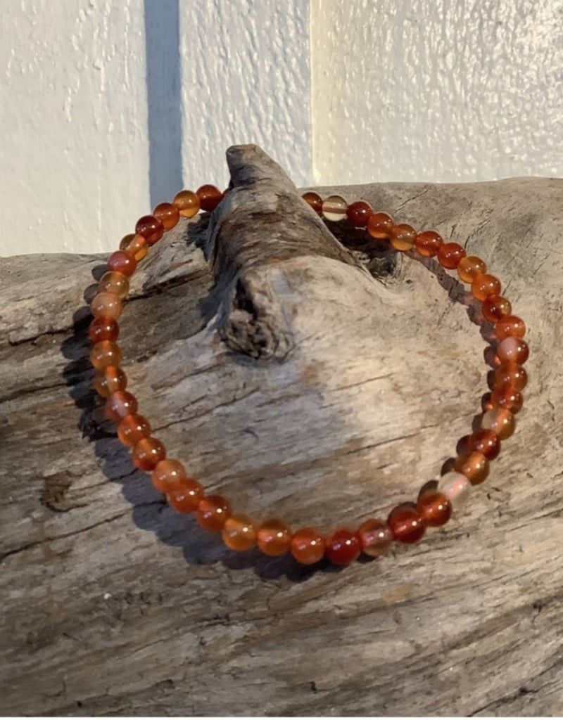 Brown &amp; Red Agate 4MM Bracelet